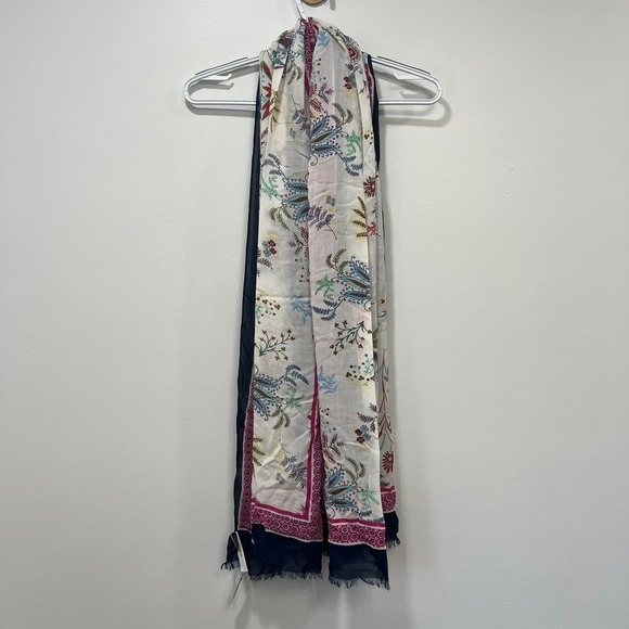 Talbots Scarf Floral Lightweight NWT $59.50 Blue Pink Lightweight Accessory Wrap - Picture 1 of 6